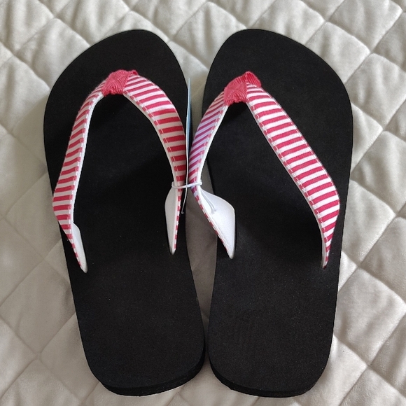 New Striped Pink and Black Sandals,size 7-8. - Picture 5 of 6